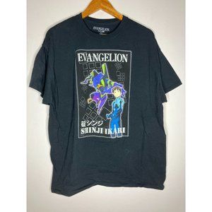 Evangelion Shinji Ikari Men's Black XL T-Shirt